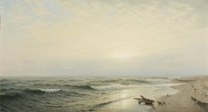 Strand bij Long Branch: Zonsopgang door William Trost Richards